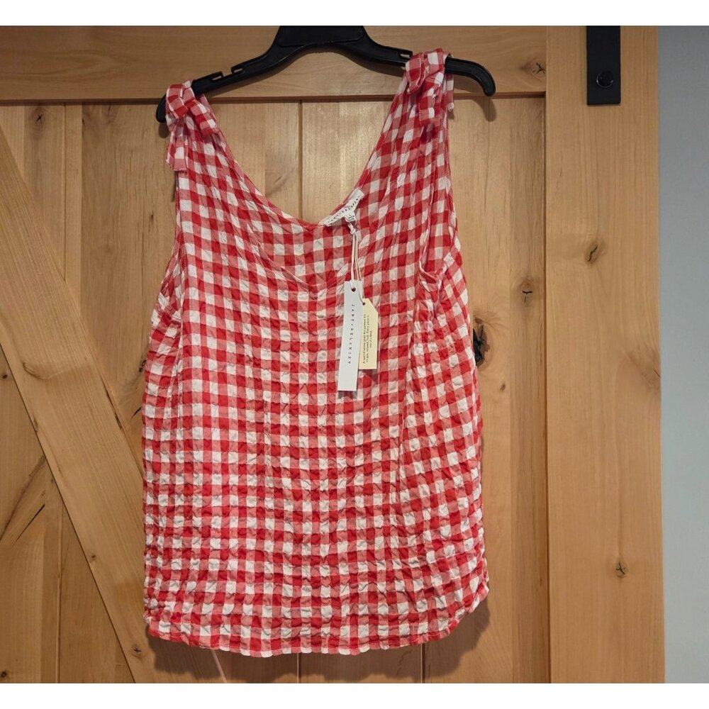 NWT Jane and Delancey Red and White Gingham Tank Top